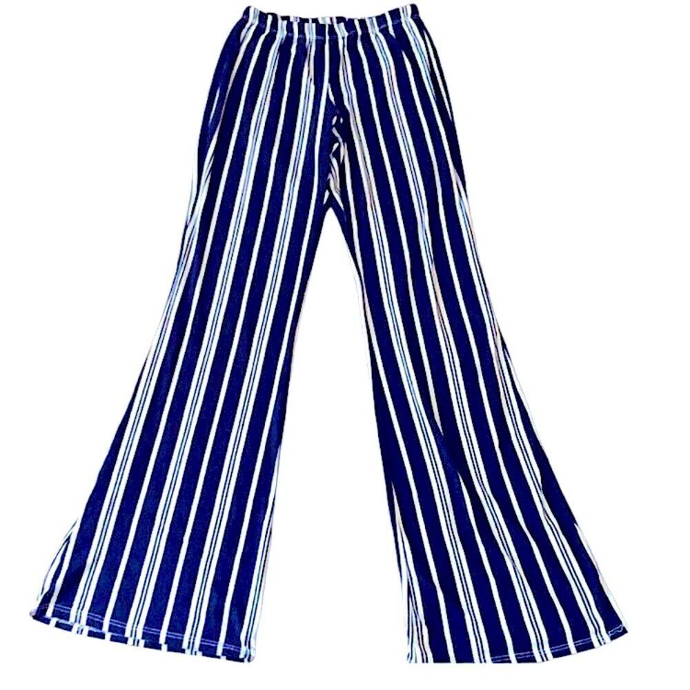 Rainbow flared leggings navy and white SUPER SOFT size medium